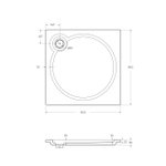Душевой поддон из искусственного мрамора 90х90 Cezares TRAY-S-A-90-56-W без сифона