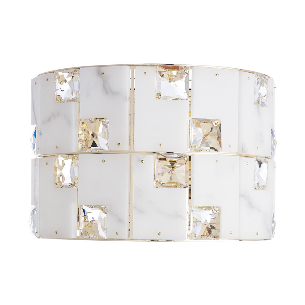 5076/2W HALL ODL24 599 золото/прозрачный/белый/металл/хрусталь/алебастр Бра E14 2*40W CHESSI