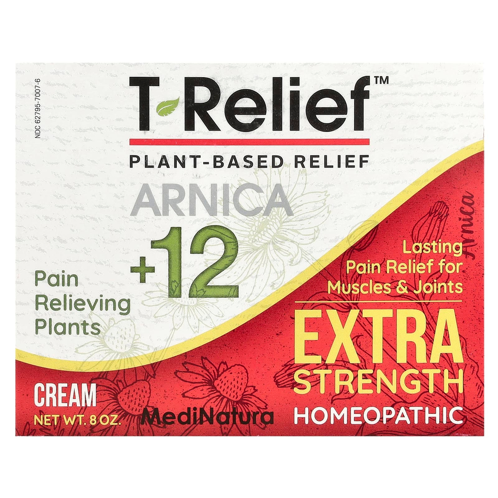 MediNatura, T-Relief ™, крем с арникой +12, усиленный эффект, 8 унций