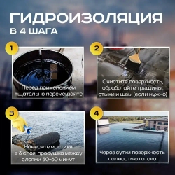 Жидкая резина для гидроизоляции для ремонта кровли крыши и фундамента гидроизол. рубероид мастика для авто полимерная резино-битумная 22 литра