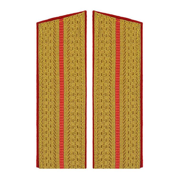 Погоны парадные с 1 красным просветом (верх со скосом)
