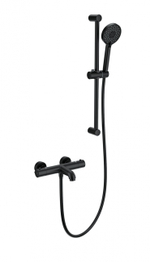Смеситель для ванны с душевым гарнитуром и термостатом WONZON & WOGHAND, Черный матовый (WW-C2006-A-MB)