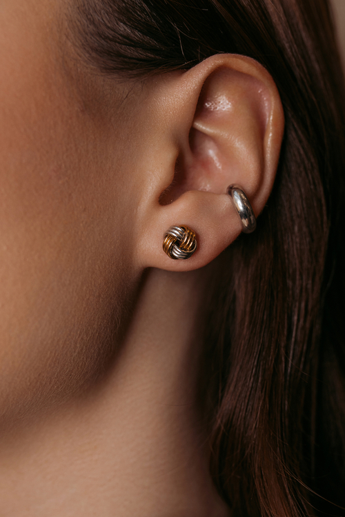 Серьги "Узелки" биколор