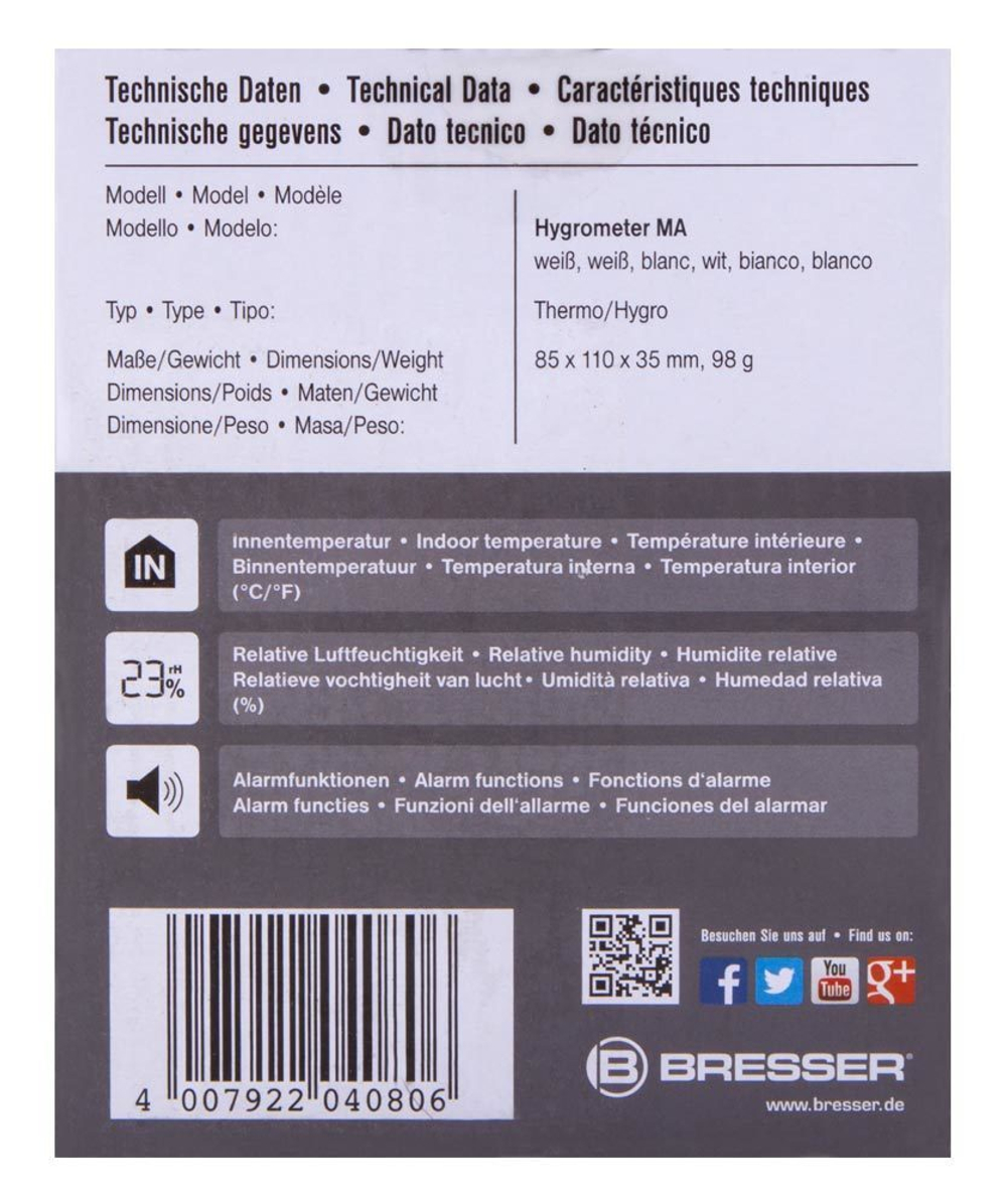 Гигрометр Bresser Mould Alert, белый