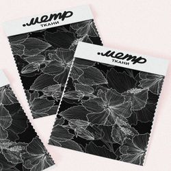 Ткань габардин прозрачные цветы паутинкой