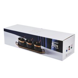 Lenardi 106-185 Набор из 3 банок 260 мл с ложками на подставке в под.уп.(х20)Фарфор