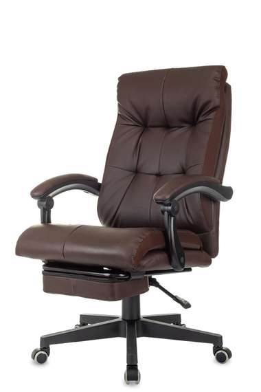 Кресло руководителя Бюрократ CH-824MSG-BF коричневый эко.кожа/ткань крестов. пластик подст.для ног