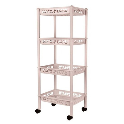 Этажерка Keeplex Light на колесиках четырехсекционная малая прямоугольная 37х29х93,5см бежевый топаз