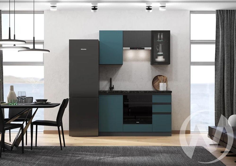 Кухня Техно-6 1;5м (графит/атлантик софт; графит софт/кастилло темный)