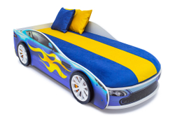 Кровать с матрасом Бельмарко Бондмобиль синий