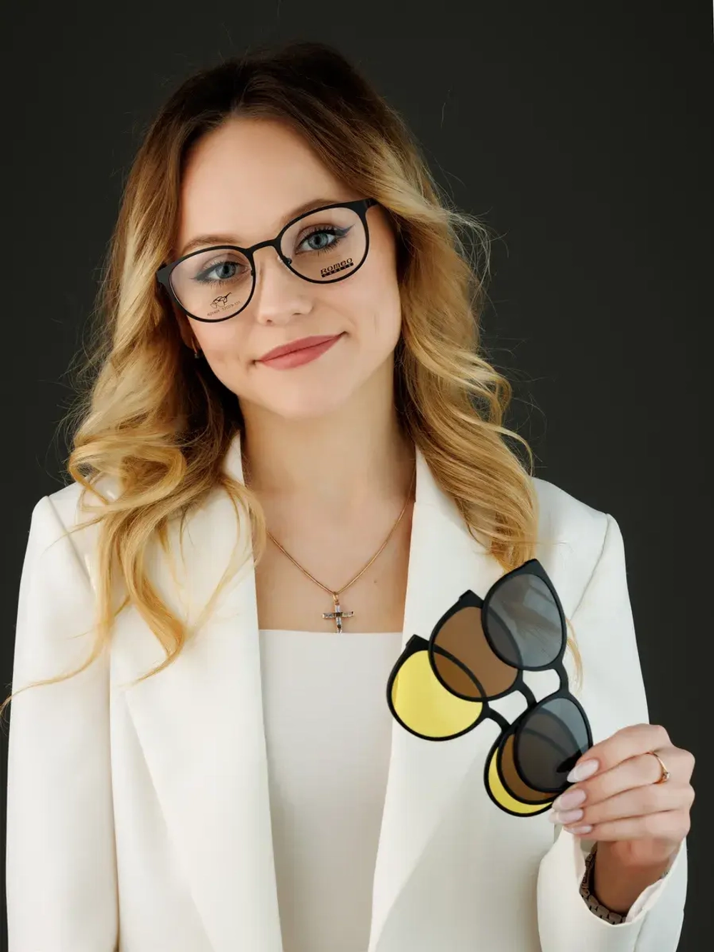 Оправа для очков с магнитными накладками 4в1