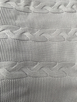 Плед вязаный на синтепоне "Выписка" (Цвет: Серый)
