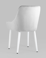 Стул Диана велюр серый ножки белые