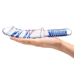 Прозрачно-синий двусторонний стимулятор 11 Realistic Double Ended Dildo - 28 см. (Цвет: прозрачный)