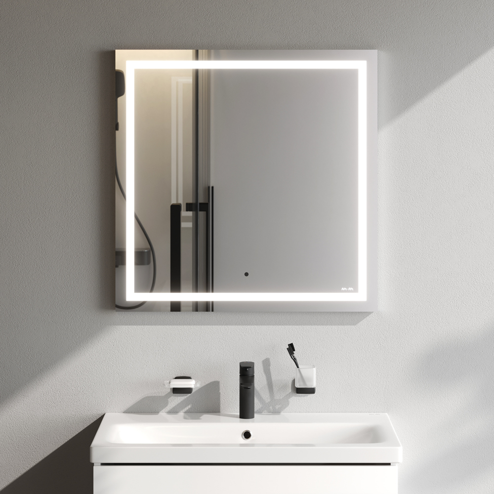 Универсальное зеркало настенное с контурной LED-подсветкой, 70 см AM.PM Gem M91AMOX0701WG