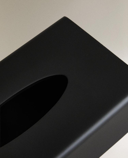 ZARA HOME КОРОБКА ДЛЯ САЛФЕТОК ИЗ СМОЛЫ, ЧЕРНЫЙ