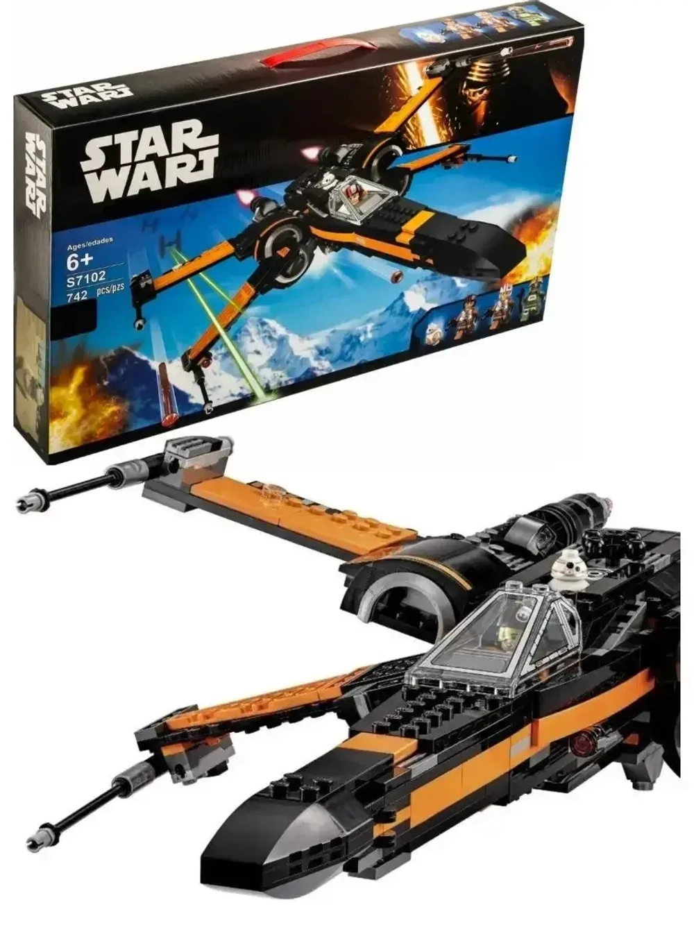 Конструктор Star Wars Истребитель По 742 детали 7102