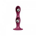 Утяжелённый фаллоимитатор Satisfyer Double Ball-R (17,9×7,6 см) бордовый