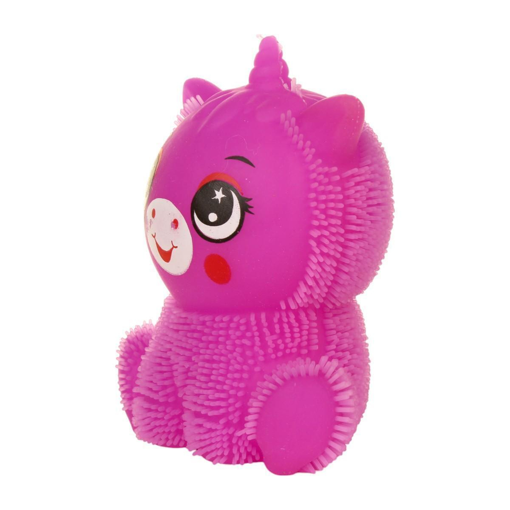 Мякиш волосатик со светом Единорог 10 см, пакет с-30418