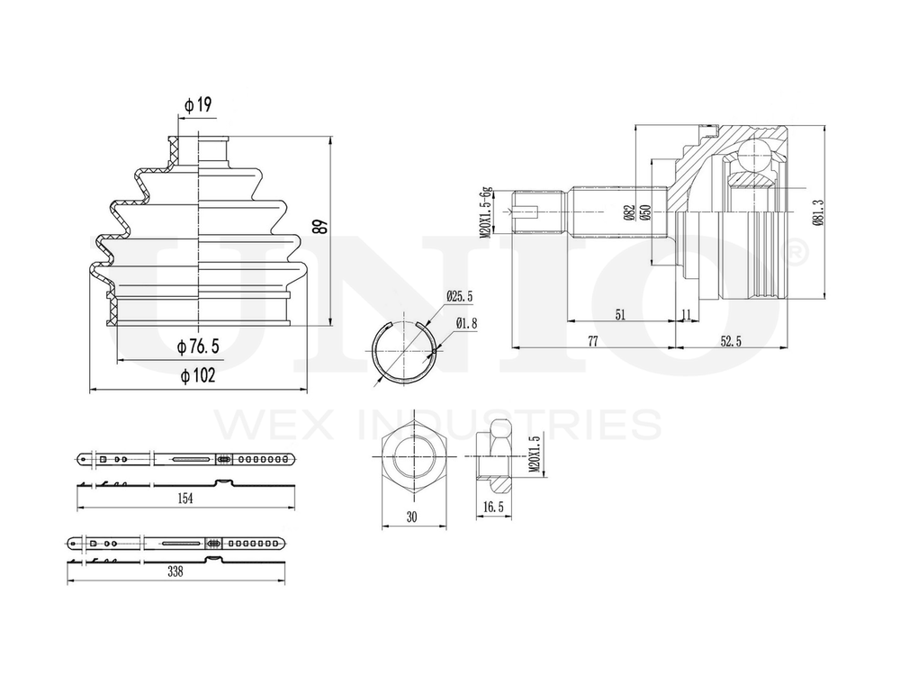 ШРУС внешний UNIO CVJ-20043