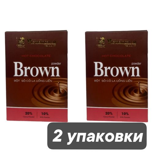 Горячий шоколад Vietnamcacao Brown растворимый 15 саше, 2 шт
