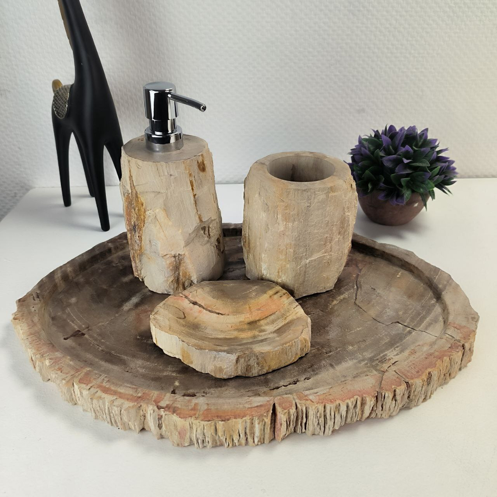 Набор из окаменелого дерева 4 предм Fossil Set NF-63065 поднос 30см*42см
