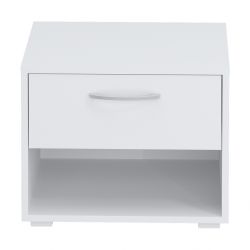 Тумба прикроватная 500 1 ящик Париж (белый), МФ 1+1