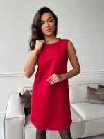 Платье праздничное офисное замшевое сарафан А силуэт