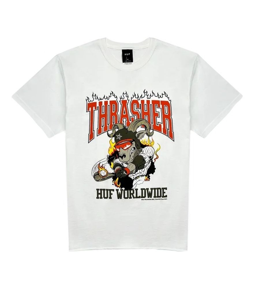 Футболка HUF x Thrasher High Point White