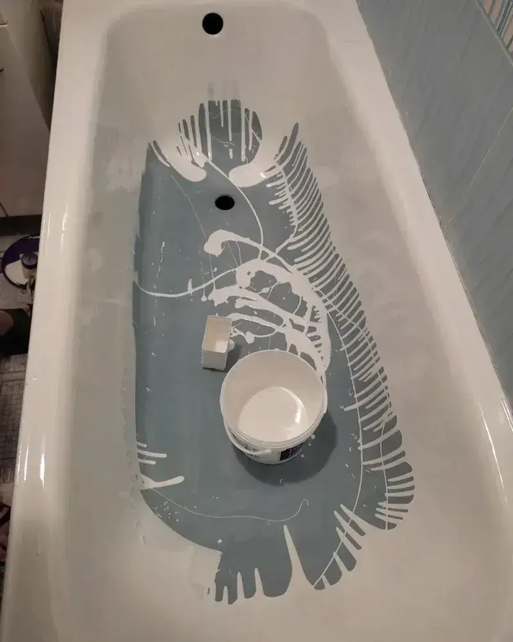 Жидкий акрил для ванн 1.7 м, (3.6 кг). Литьевой мрамор, жидкий мрамор. Краска эмаль для ванн