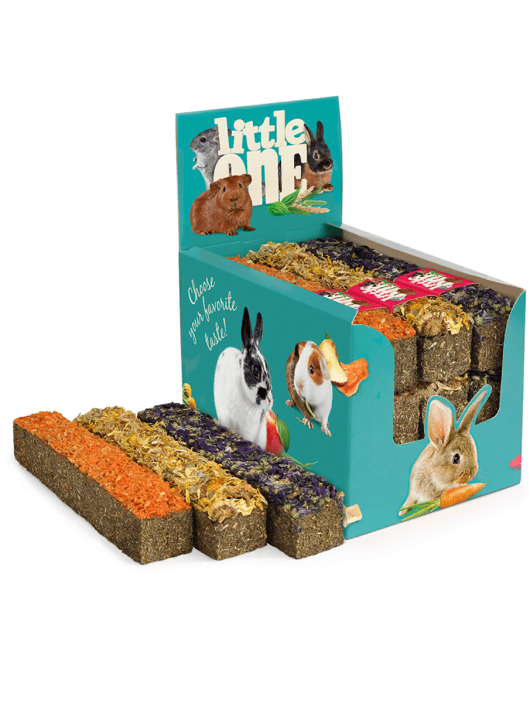 Лакомство для грызунов Little One 85г Палочка из луговых трав с топпингом, ассорти для всех видов грызунов и кроликов