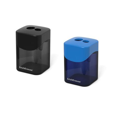 Точилка ErichKrause Wave, 2-мя отверстиями, ассорти, пластик, 1 шт