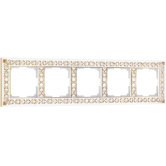 Рамка Werkel Antik на 5 постов белое золото W0051523 4690389158292