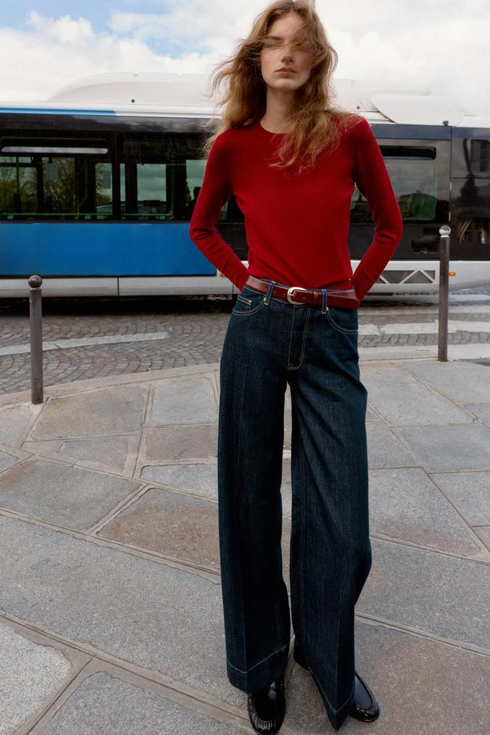 ZARA БАЗОВЫЙ ОДНОТОННЫЙ ДЖЕМПЕР, ТЕМНО-РОЗОВЫЙ