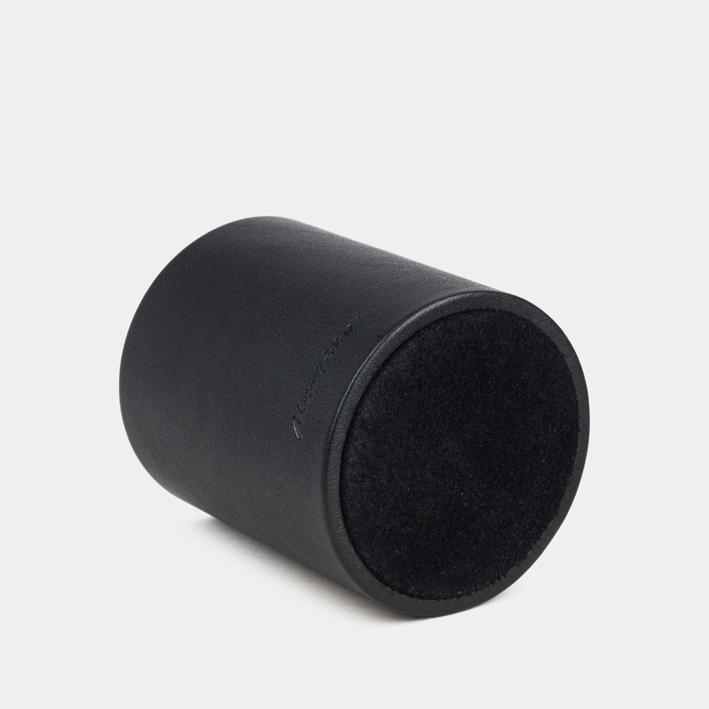 Подставка для ручек из кожи теленка, черного цвета