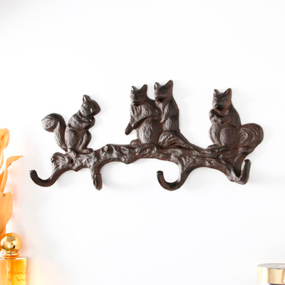 Крючки декоративные чугун "Белочки" 34,5х3х14 см 10180444