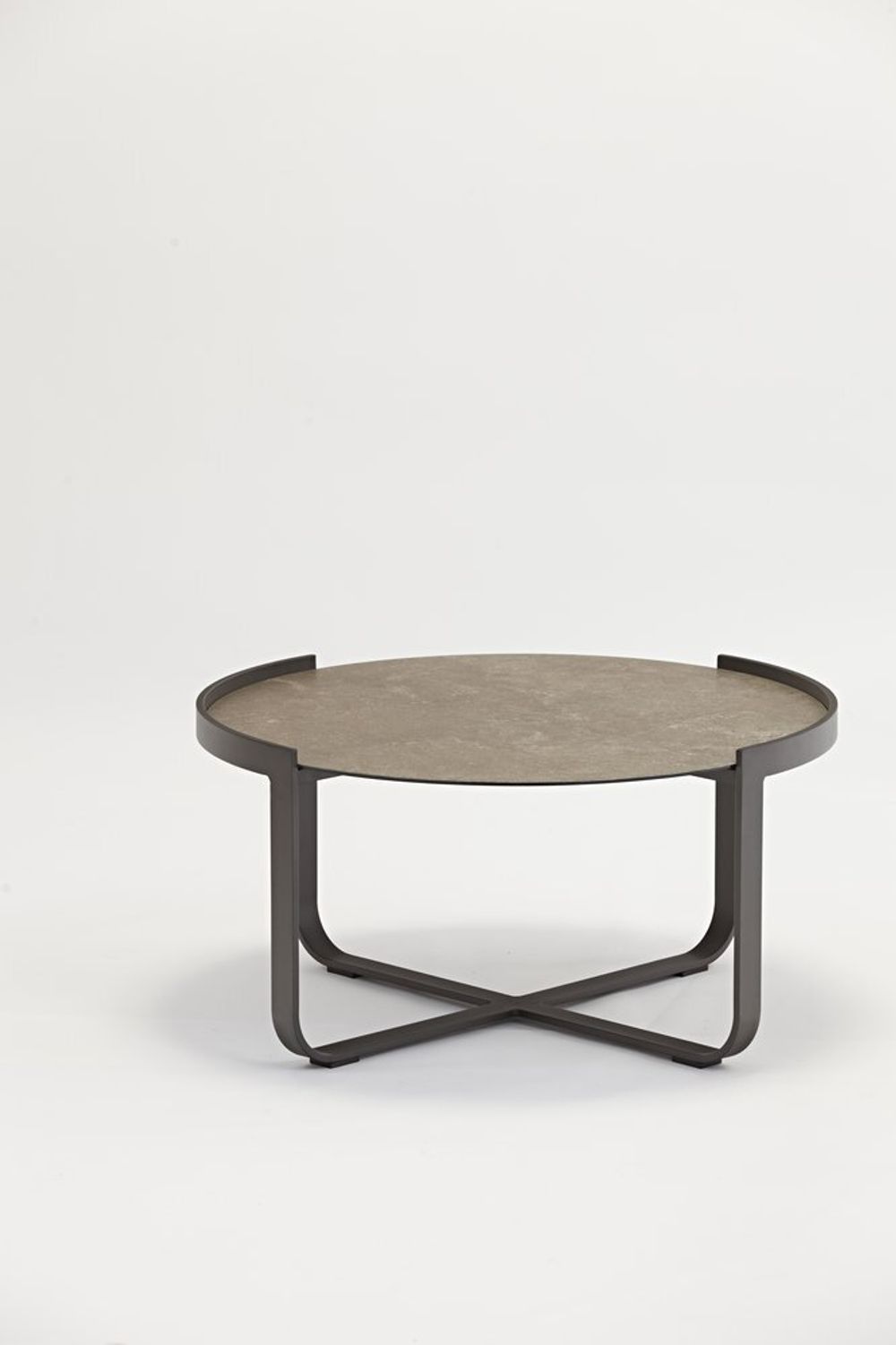 Boden, стол кофейный антрацит/коричневый, алюминий/закаленное стекло с керамической печатью