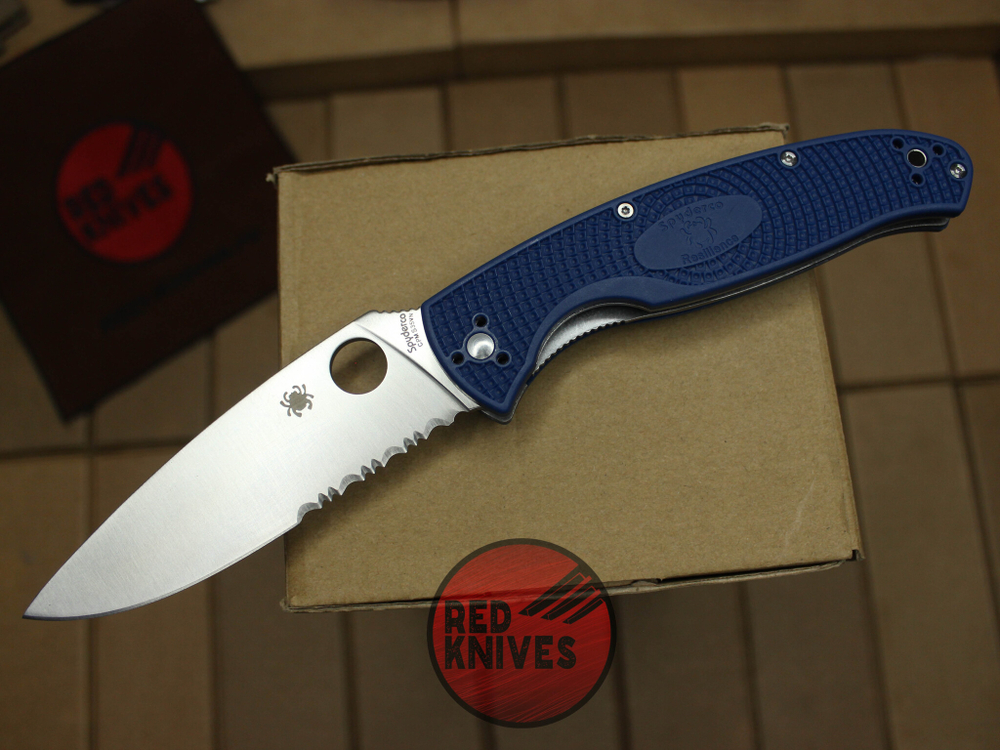 Нож Spyderco Resilience LTW P/S - рук. океанский синий, клинок полусеррейтор