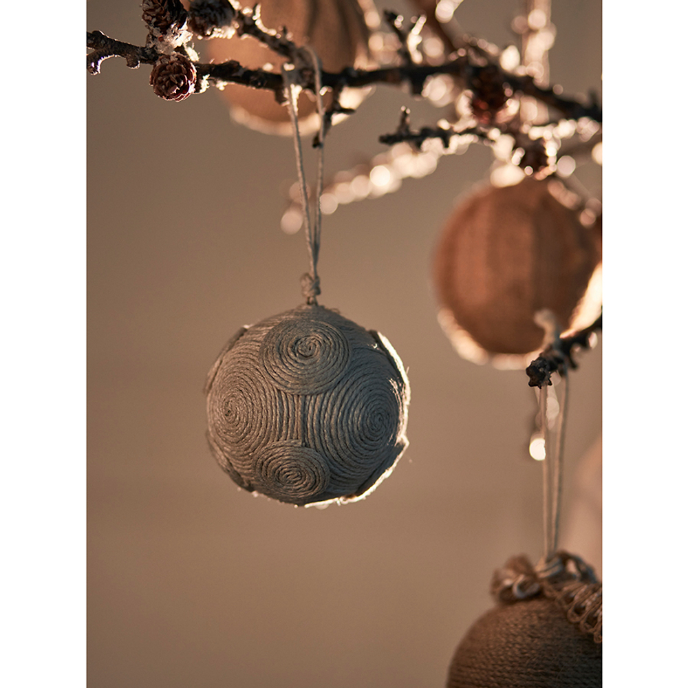 Набор елочных шаров zero waste из джута из коллекции new year essential, 4 шт.