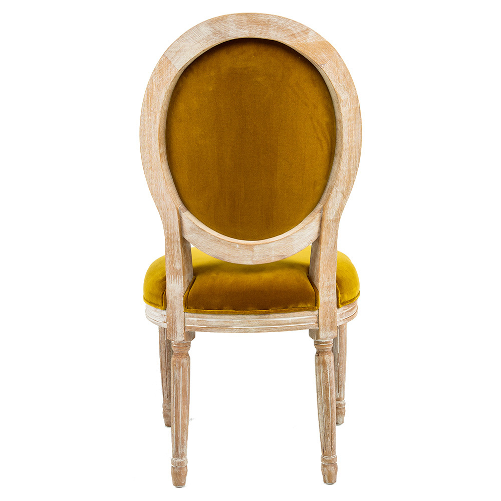 Стул Луи - Медовая горчица бархат миндаль Объект мечты