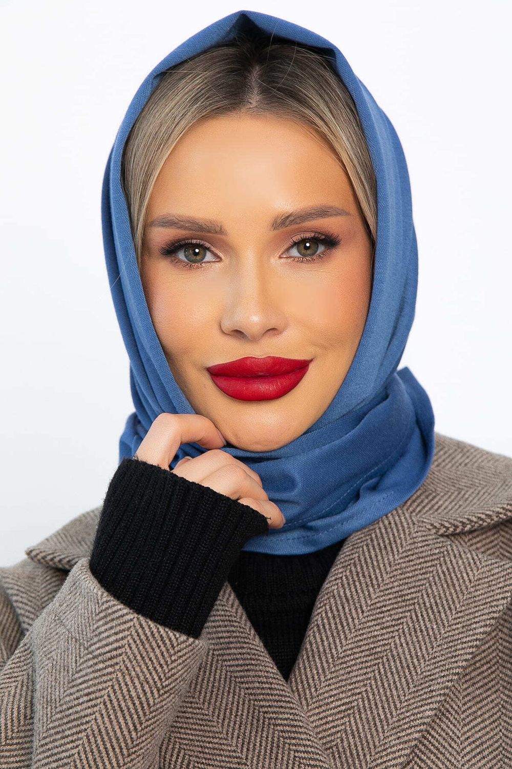 Косынка с отворотом (пепельно-синяя) КО21-23М LT Collection