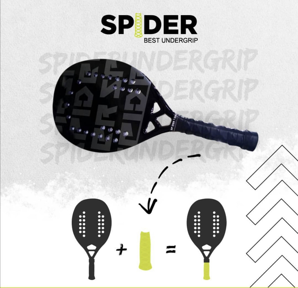 Тюнинг инновационная ручка Spiderundergrip для пляжного тенниса зелёная