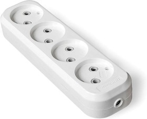 Колодка удлинителя 4-м без заземл. АБС-пластик E204