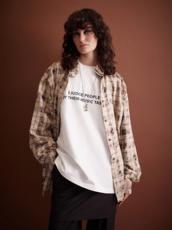 Рубашка Grunge, бежево-черная