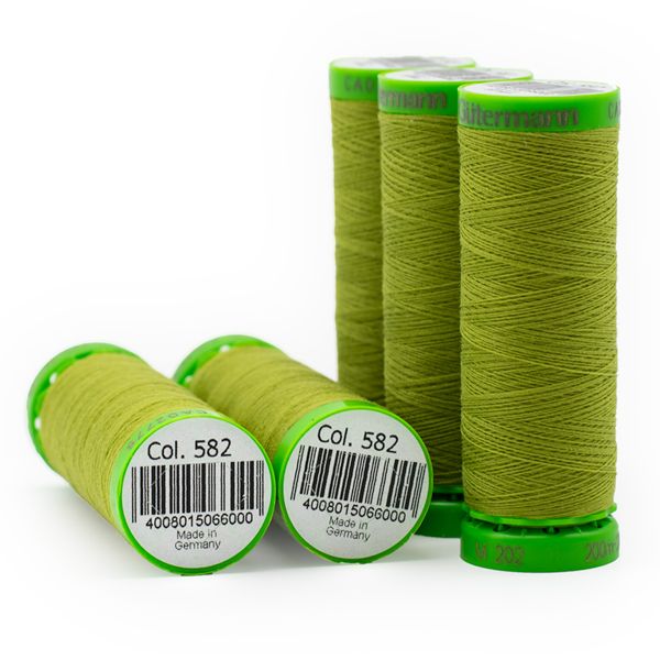 Нитки для тонких тканей Gutermann Extra Fine 150 (200 метров), 5 кат. | 582 зеленая горчица