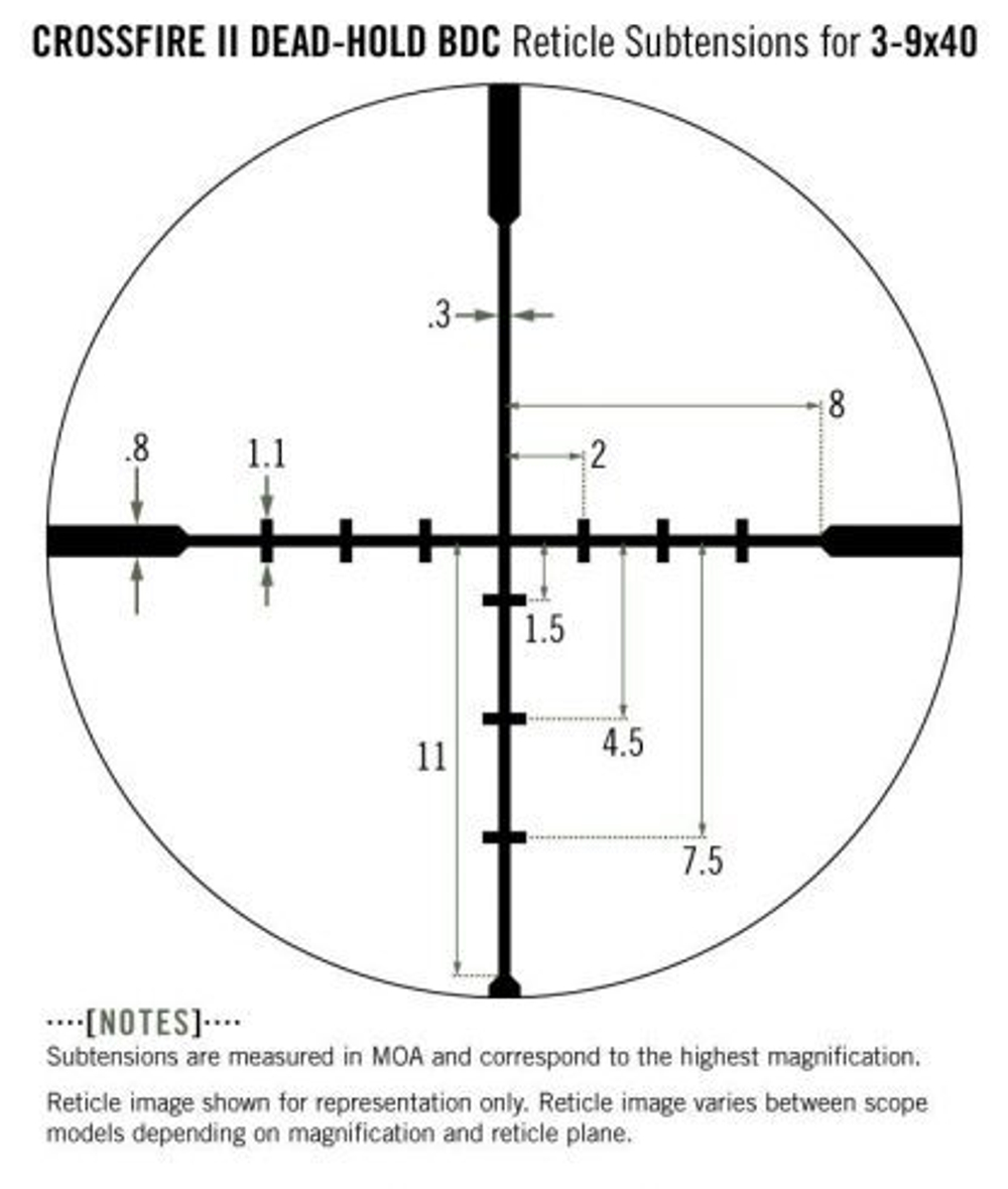 Прицел Vortex Crossfire II 3-9×40 (Dead-Hold BDC)