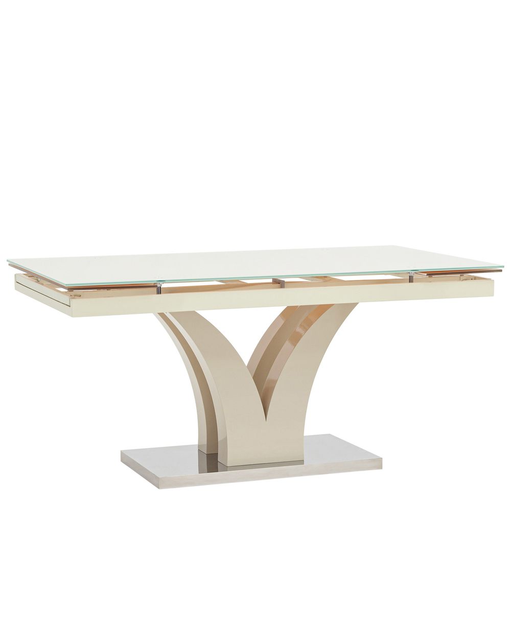 Стол обеденный Верона раскладной 160-220*90 глянцевый бежевый