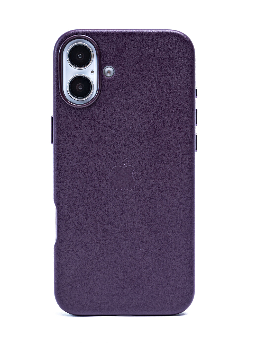 Кожаный чехол Leather Case iPhone 16 Plus, Dark Cherry Темно-Фиолетовый
