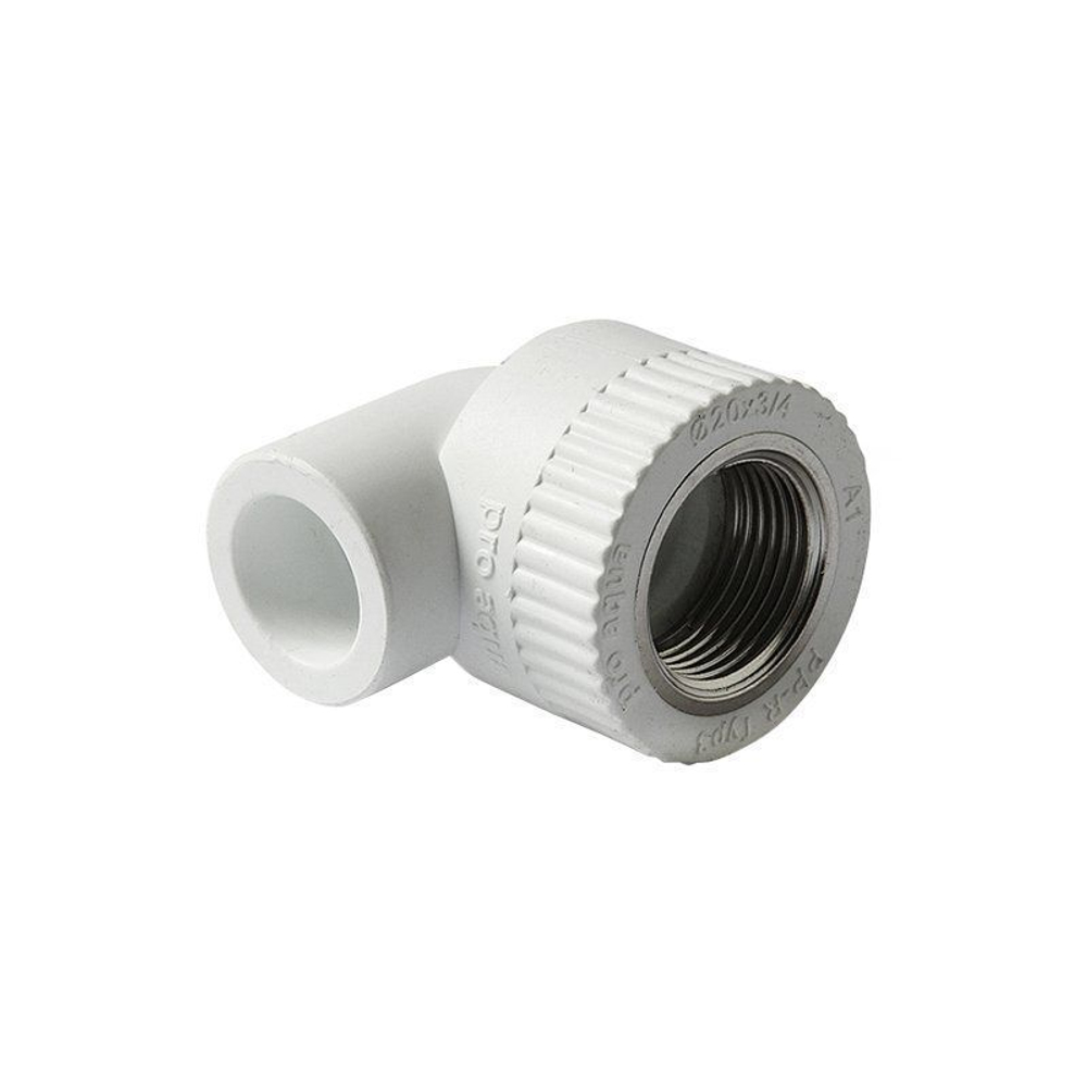 Угольник комбинированный ПП 20-3/4'' PN 25, с внутренней резьбой, белый, Pro Aqua PA26010P