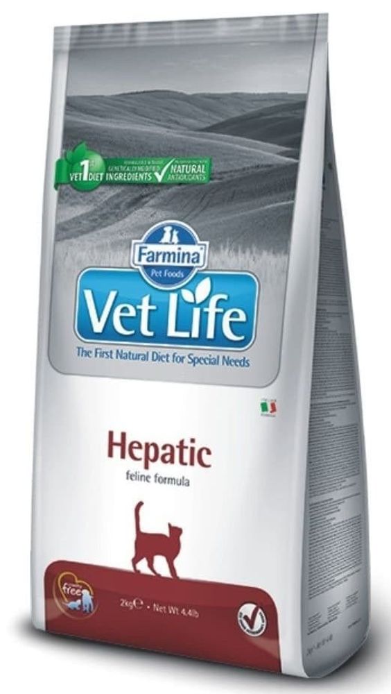 Farmina Vet Life Cat Hepatic 2кг корм для кошек при заболеваниях печени